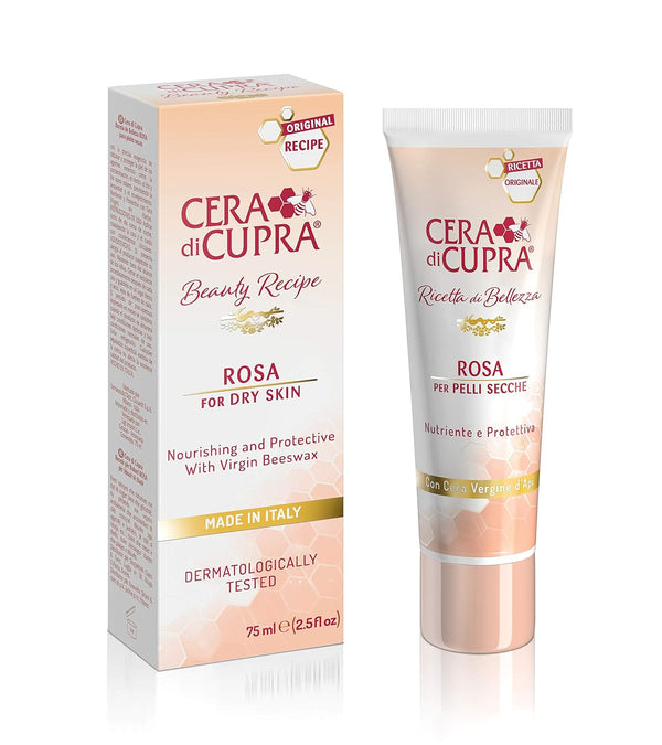 Rosa Face Cream Moisturizer for Dry Skin - Nourishing Formula with Virgin Beeswax (2.54 Fl Oz / 75 ml)