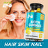 Biotin Gummies with Vitamin C, E, Collagen, and Zinc for Hair Growth, Nail, Skin Support, Made in USA