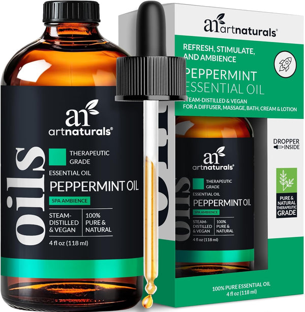 artnaturals Peppermint Essential Oil (4.0 Fl Oz / 118ml) - 100% Pure Therapeutic Grade Mentha Peperita