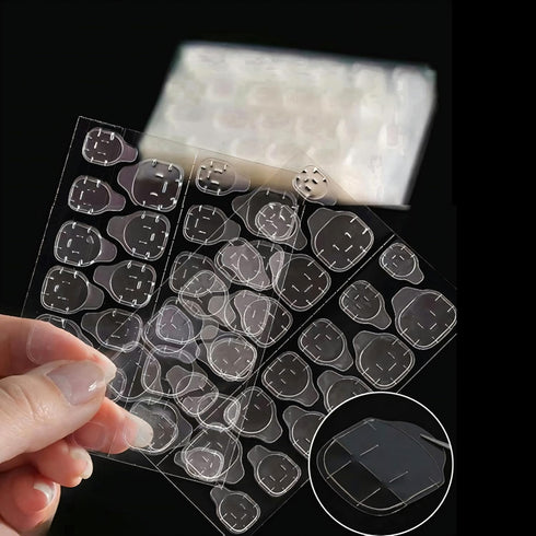 Ultra-Slim Nail Adhesive Tabs, Jelly Double Sided Waterproof Gel Sticker Pads for Press On Nails