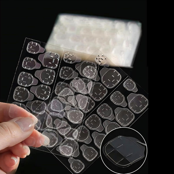 Ultra-Slim Nail Adhesive Tabs, Jelly Double Sided Waterproof Gel Sticker Pads for Press On Nails