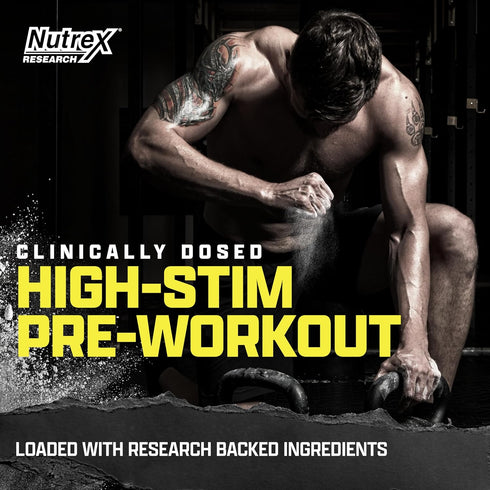 OUTLIFT Amped Max Dosed HIGH STIM Pre Workout Powder - 6G Citrulline, 3.2G Beta Alanine, Blueberry Lemonade, 22 Servings