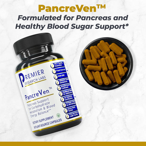 Premier Research Labs PancreVen - Pancreas Support Supplement - 120 Vegetarian Capsules