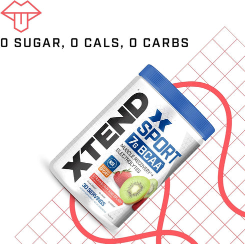 XTEND Sport BCAA Powder - Strawberry Kiwi Splash | 30 Servings Electrolyte Powder for Recovery & Hydration