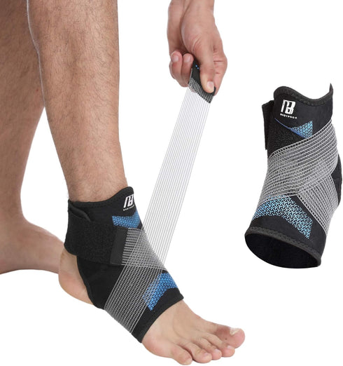 Ankle Brace for Women and Men, Ankle Compression Sleeve with Adjustable Strap for Sprained Ankle Recovery (Medium)