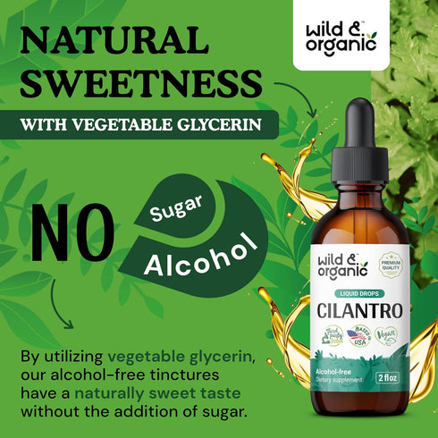 Cilantro Tincture - 2 oz Detox Cleanse with Organic Cilantro, Vegan, Alcohol-Free Drops