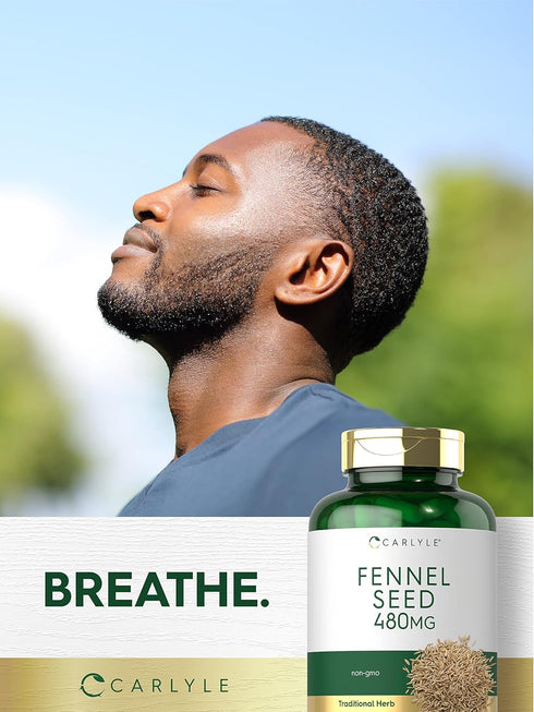 Carlyle Fennel Seed 480mg - 200 Capsules, Non-GMO Herbal Supplement