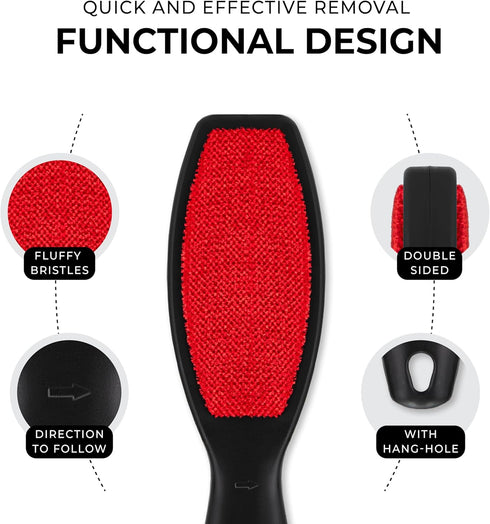 DecorRack Double-Sided Lint Brushes (2 Pack), Pet Hair Remover Brush for Clothes and Furniture, Portable Reusable