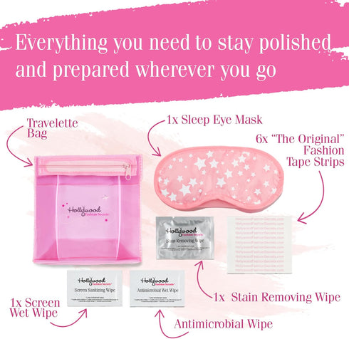 Hollywood Fashion Secrets Travelette Kit, 13 Piece Portable Set with Essential Travel Sized Beauty Items