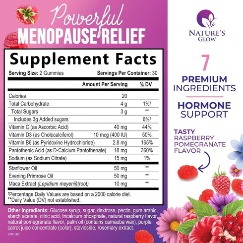 Gummy 60 Gummies Menopause Supplement for Women - Complete Multi-Benefit Menopause Relief for Mild Hot Flashes & Night