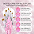 Ivy L Premium 2 Way French Gel Acrylic Nail Art Kolinsky Brush with Dotting Tool, Size #6, Pink Marble