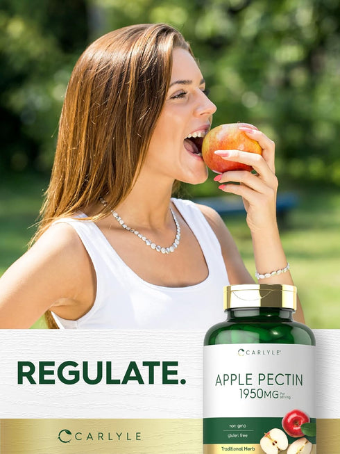 Carlyle Apple Pectin 1950mg, 150 Capsules, Non-GMO, Gluten Free Herbal Supplement