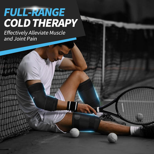 CAMBIVO Reusable Gel Cold Pack for Knee, Elbow, Ankle, Calf - Compression Sleeve Ice Pack for Injuries, Flexible Cold