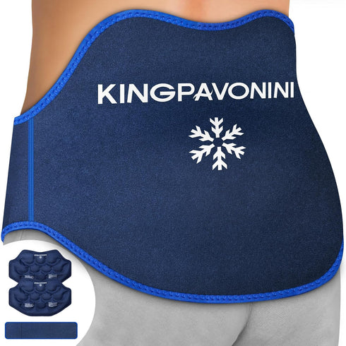 KingPavonini Extra Large Ice Pack for Back Pain Relief, 2 Pack Reusable Gel Wrap for Lumbar Surgery, Sciatica