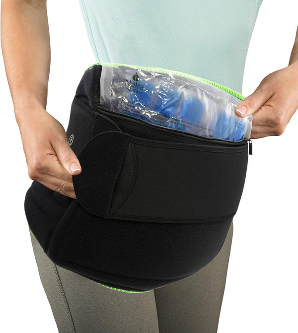 NatraCure Hot or Cold Hip and Lower Back Pain Relief Wrap - Small/Medium for Lumbar Backache, Sciatica, Arthritis