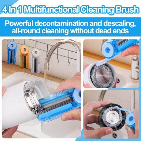 4 in 1 Multifunctional Cleaning Brush,3 Pack Water Bottle Cleaner Brush,Bottle Gap Cleaner Brush,Cup Cover Cleaning Brush,Cup Crevice Cleaning Tools,Home Kitchen Cleaning Tools by XANGNIER