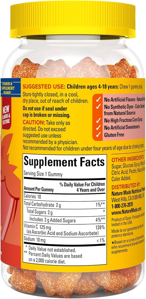 Nature Made Kids First Vitamin C Gummies, 110 Gummies, Immune Support