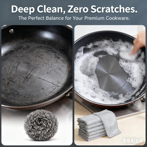 Mobacfy 20) Generic Non-Scratch Silver Mesh Dish Cloths - Reusable Diamond Weave Scrubber Cloths for Kitchen, Fast