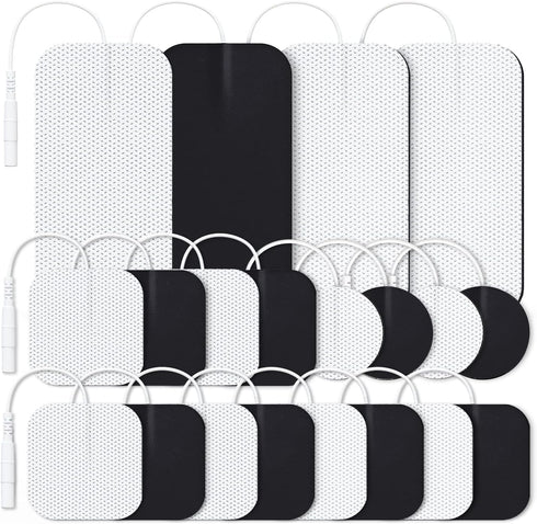 AUVON TENS Unit Replacement Pads - 20 Packs Multiple Sizes Electrodes for TENS Unit, Reusable, Latex Free for Pain