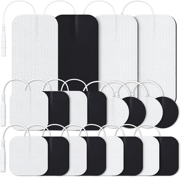 AUVON TENS Unit Replacement Pads - 20 Packs Multiple Sizes Electrodes for TENS Unit, Reusable, Latex Free for Pain