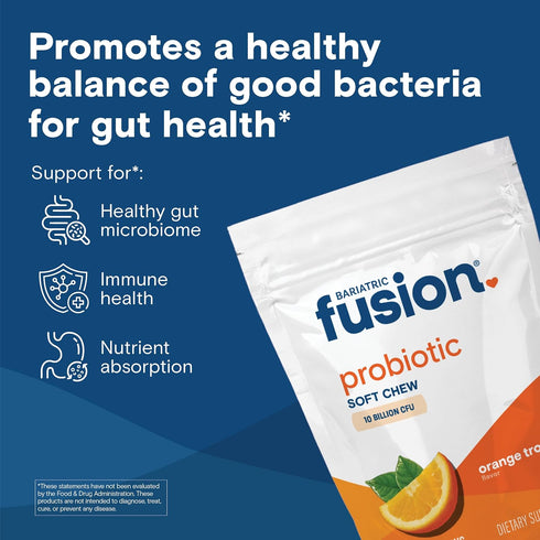 Bariatric Fusion Probiotic Soft Chews, Orange Tropical Flavor, 60 Count - Chewy Bariatric Vitamin