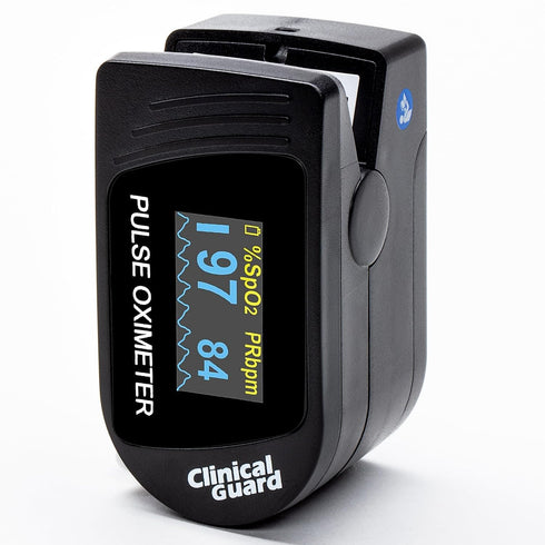 Clinical Guard 500S Pulse Oximeter, Fingertip Blood Oxygen Saturation Monitor with Heart Rate & Accurate SpO2