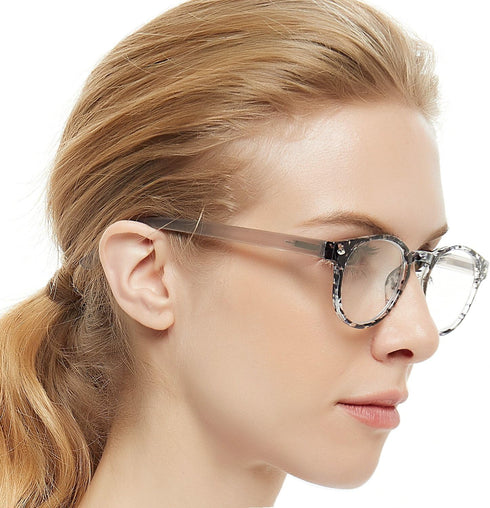 OCCI CHIARI Lightweight Designer Acetate Frame, Stylish Reading Glasses for Women, Black, 3.0