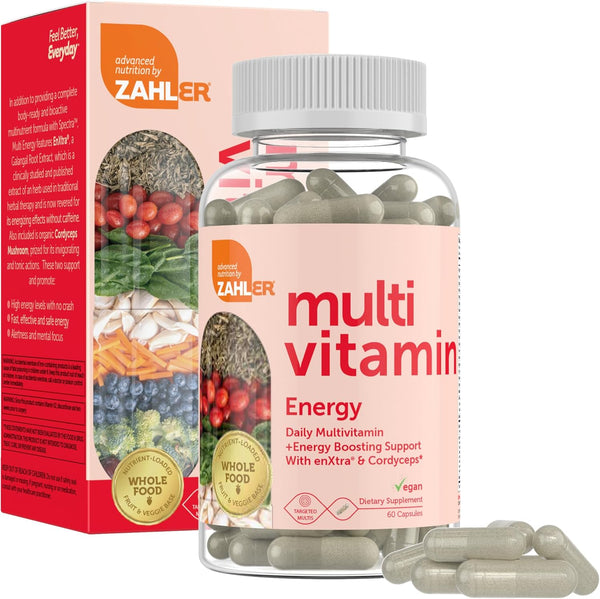Zahler Daily Multivitamin for Women & Men with Energy Vitamins, Minerals & Iron, 60 Count, Kosher