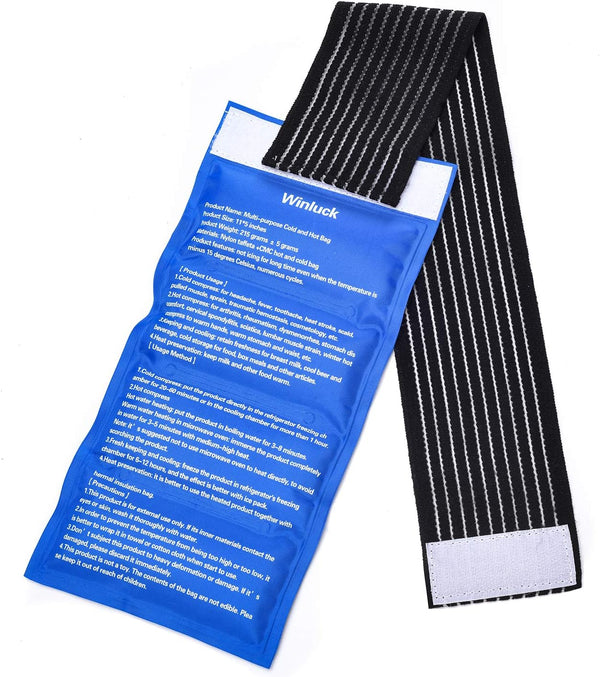 Gel Ice Packs for Injuries - Adjustable Wrap for Pain Relief, Non-Toxic Smooth Reusable, Flexible Therapy for