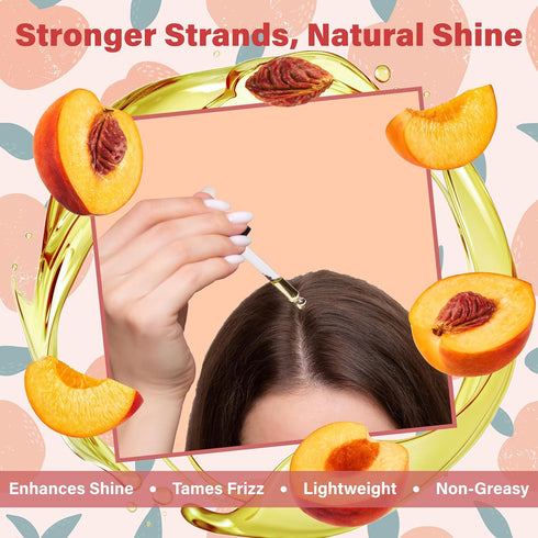 Peach Kernel Oil 4 fl. oz., Cold Pressed 100% Pure & Natural Carrier, Ideal for Skin, Face, Body, and Hair Moisturizer
