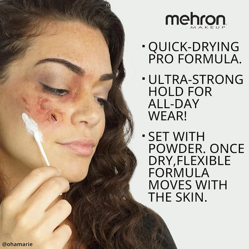 Mehron Makeup Liquid Latex - SFX Makeup, Halloween Latex Glue for Skin, 4.5 fl oz (Dark Flesh)