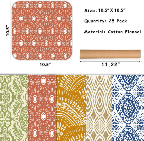 ROGITU 25 Pack Reusable Paper Towels, Paperless Towels Roll Washable Cotton Cloth for Kitchen Towels Zero Waste