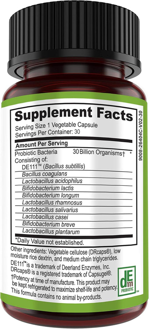 Ascendant Nutrition Bacillus Subtilis Probiotic - 30 Billion CFU Multi-Strain Probiotics for Gut Health - 30 Capsules