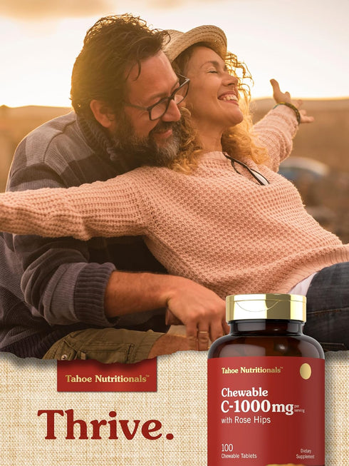 Tahoe Nutritionals Carlyle Vitamin C Chewables | 1000mg | 100 Tablets | Vegetarian, Non-GMO, Gluten Free, Natural
