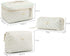 HBselect 3 PCS Quilted Makeup Bag, Large Travel Cotton Cosmetic Bag, Cute Floral Toiletry Bag for Women Girls