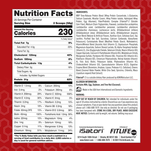 iSatori Eat Smart MRP, High Protein Meal Replacement Shake, Vanilla Flavor, 20 Servings