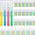 100 Pieces Braces Brush for Cleaner Interdental Brush Toothpick Dental Hygiene Flosser (Light Blue, Pink, Yellow, Light