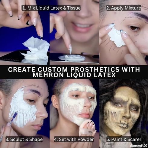 Mehron Makeup Liquid Latex, SFX Halloween Makeup, Prosthetic Glue, 4.5 fl oz (133 ml), Clear