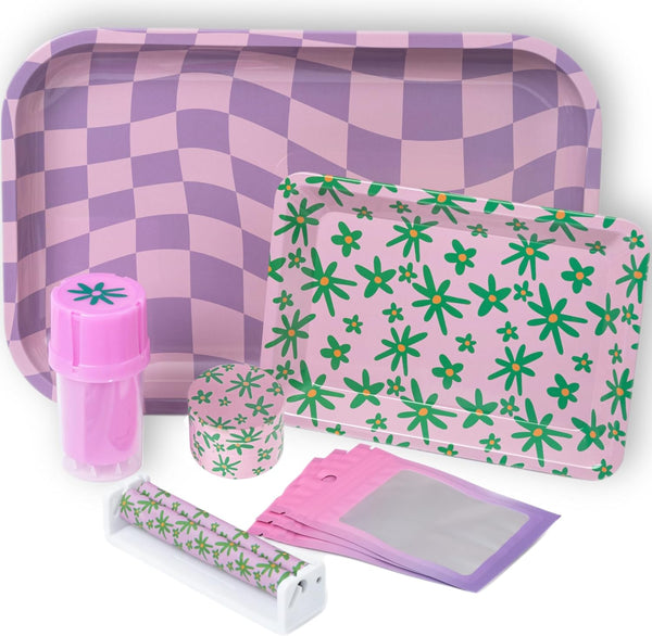 Pink Rolling Tray Set, Bundle by Gray Oval
