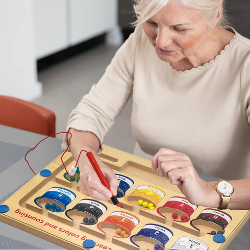 PHIELEY Dementia Activities for Seniors, Cognitive Games for Elderly, Magnetic Color & Number Alzheimers Products