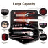 SS Hair Tools Travel Bag and Heat Resistant Mat for Hot Tools, Portable Leather Curling Iron Case for Women, Black