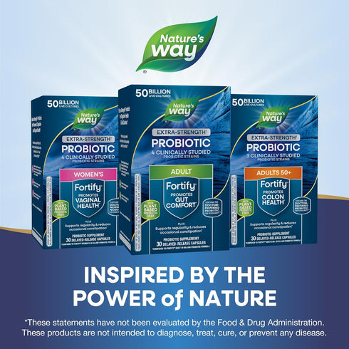 Nature's Way Extra Strength Fortify Probiotic, 50 Billion Live Cultures, Digestive and Immune Health Support, 30