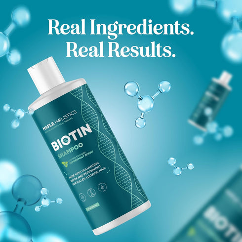 Volumizing Biotin Shampoo for Thinning Hair - Peppermint Argan Shampoo for Damaged Dry Hair, Vegan & Sulfate Free