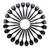 24 Heavy Duty Disposable Plastic Serving Utensils, Twelve 10" Forks & Spoons, Black