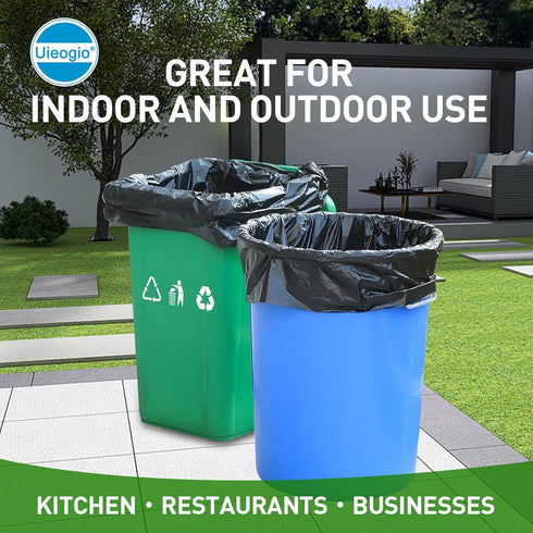 Uieogio 55-60 50 Count, 47x55 Inches (120x140cm) Gallon Heavy Duty Trash Bags - Extra Thick & Leak-Proof Contractor
