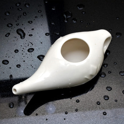Ceramic Neti Pot for Nasal Sinus Cleansing | Microwave & Dishwasher Safe | Petite Design for Easy Use