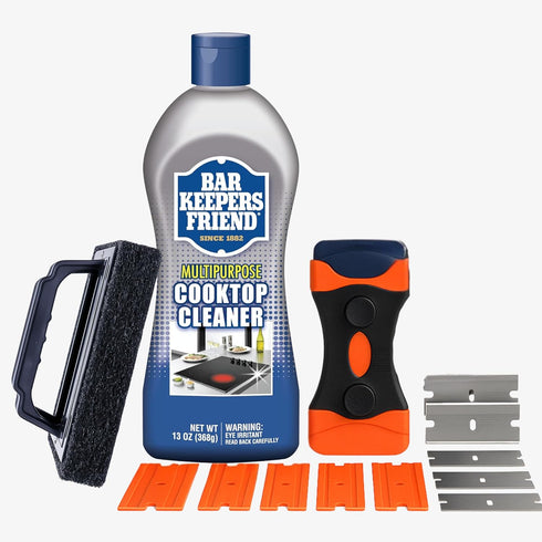 ONE96NINE Glass StoveTop Cleaner For Electric Stove Flat Top. Kit Includes Cleaner Liquid,