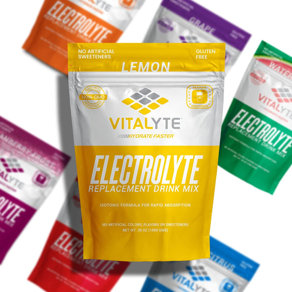 Vitalyte Electrolyte Powder Drink Mix, Isotonic Hydration Mix, Gluten Free, Pack of 1, 35 oz, Lemon Flavor