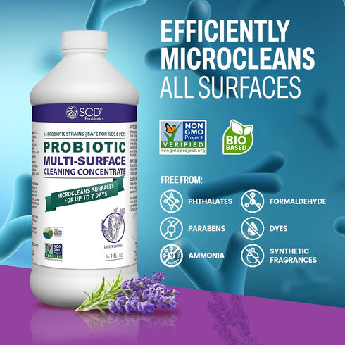 Biobased Probiotic Cleaning Concentrate with Lavender Essential Oil, Plant-Based Multi-Surface Spray Cleaner, 17 Fl Oz