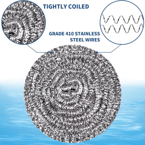 Stainless Steel Scrubber Scrubbing Pad, Magic Eraser Sponges for Clean Pot Pan and Broiler Rack, 10Pcs